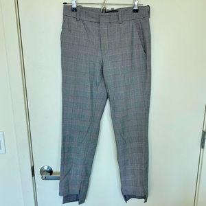 Zara Black and White Plaid Pants